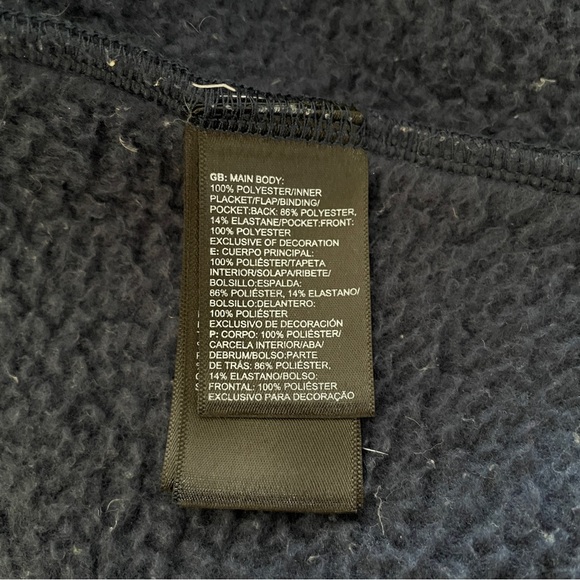 THE NORTH FACE Cragmont Sherpa Fleece Jacket XL Blue Tan Trim Snap Teddy Coat - Picture 10 of 13